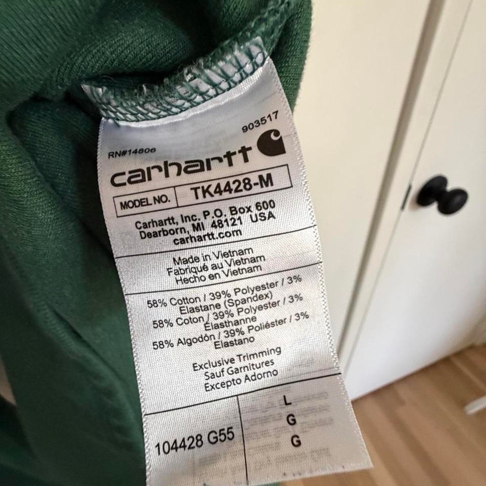 Carhartt Green Cotton Blend Quarter Zip Sweatshirt - Picture 4 of 5